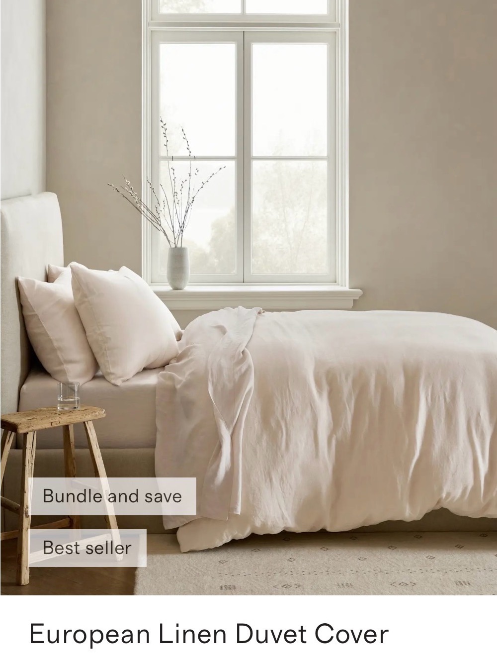 Quince Linen Duvet Cover in Sand